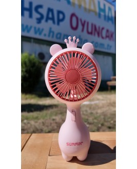 Hamaha Toptan Ticaret | Tatlı Zürafa Tasarımlı Sevimli Fan Usb Şarj Edilebilir Taşınabilir Fan