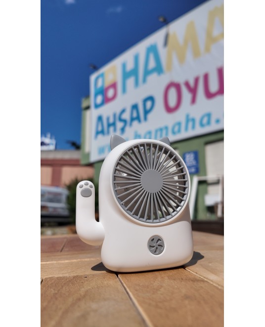 Hamaha Toptan Ticaret | Kedi Figürlü Mini Usb Sarjlı Zarif Şık Mini El Fanı Vantilatör Fan