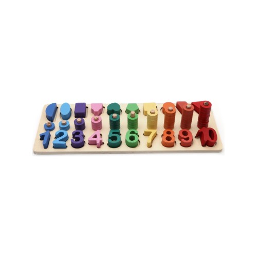 Hamaha Wooden Toys Doğal Ahşap Eğitici Oyuncak Logaritma Geometrik Sayılar Simgeli HMH-031