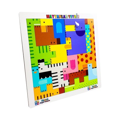 Hamaha Eğitici Ahşap Oyuncak Hayvanlar Animals Puzzle Yapboz Bultak Tetris