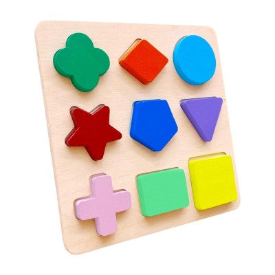 Hamaha Wooden Toys Doğal Ahşap Eğitici Oyuncak Yıldız Geometrik Şekiller Renkli Bultak HMH-086
