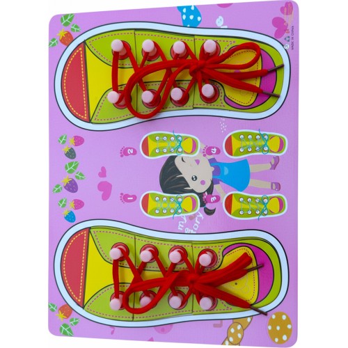 Hamaha Montessori Bağcık Bağlama Eğitim Panosu – Ayakkabı Bağlama Oyuncağı, Ince Motor & Öz-Bakım Becerileri (3+)