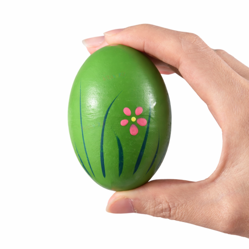 Yumurta Marakas (Desenli Renkli Ahşap Müzik Materyali)