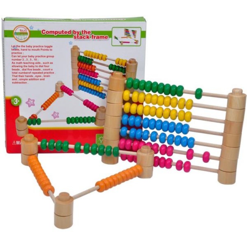 Hamaha Ahşap Abaküs Matematik Çubuğu Eğitici Zeka Oyunu Montessori Sayı Seti 10 Parçalı