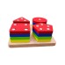 Hamaha Wooden Toys Doğal Ahşap Eğitici Oyuncak Kare 4'lü Sütun Geometrik Şekil HMH-048
