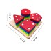 Hamaha Wooden Toys Doğal Ahşap Eğitici Oyuncak Kare 4'lü Sütun Geometrik Şekil HMH-048