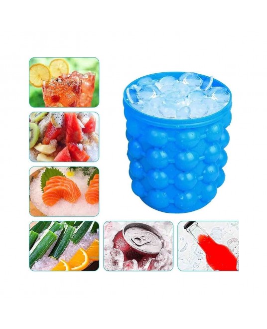 Hamaha Toptan Ticaret | Çok Amaçlı Silikon Buz Kovası Ice Cube Marker Genie | Silikon Buz Kovası Buzluk 120 Buz Kapasiteli