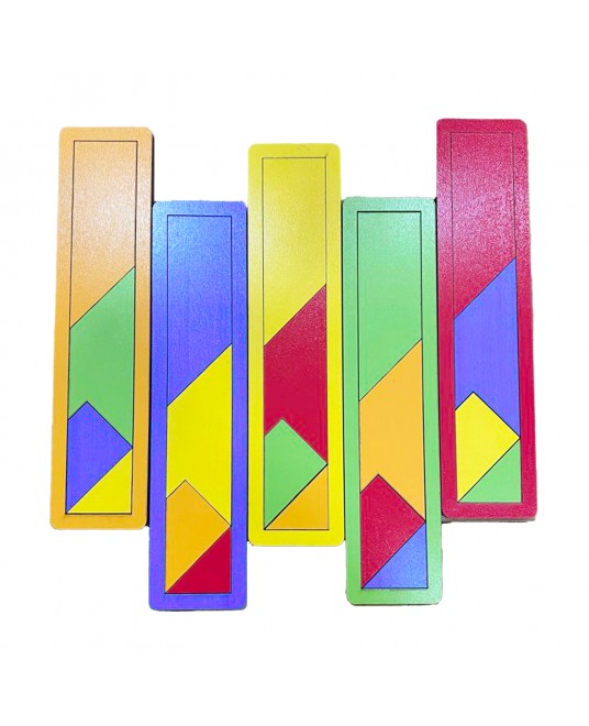 Hamaha Toptan Eğitici Ahşap Oyuncak Renkli Ahşap T Tangram Puzzle