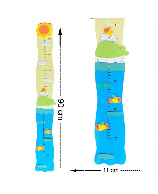 Hamaha Toptan Eğitici Ahşap Oyuncak Balina Desenli Boy Cetvel
