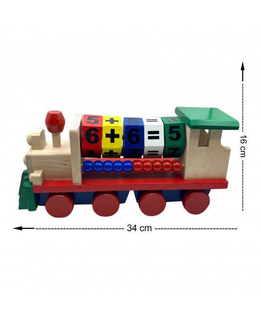 Hamaha Toptan Eğitici Ahşap Oyuncak Büyük Boy Matematik Temalı Tren