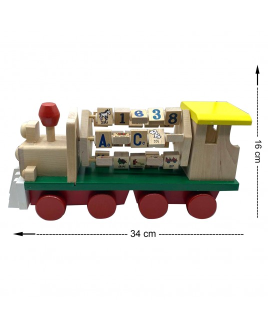 Hamaha Toptan Eğitici Ahşap Oyuncak Büyük Boy Geometrik Şekilli Arabalı Tren