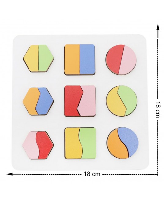 Hamaha Toptan Eğitici Ahşap Oyuncak Montessori Geometrik 2 Çizgi Şekiller Oyun Seti